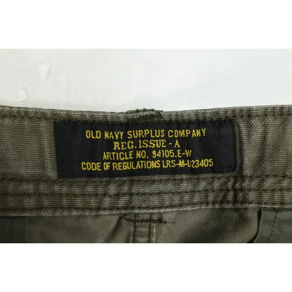 Vintage Old Navy Surplus Company Cargo Pants Mens 34x30 (36x28.5) Green Military